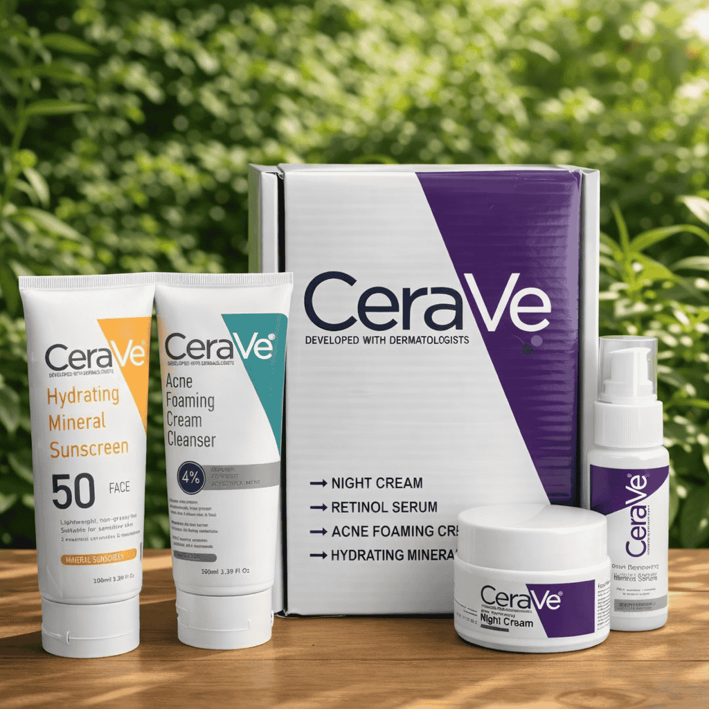 CeraVe Complete Skincare Bundle for Acne & Anti-Aging | Includes Acne Foaming Cream Cleanser, Retino