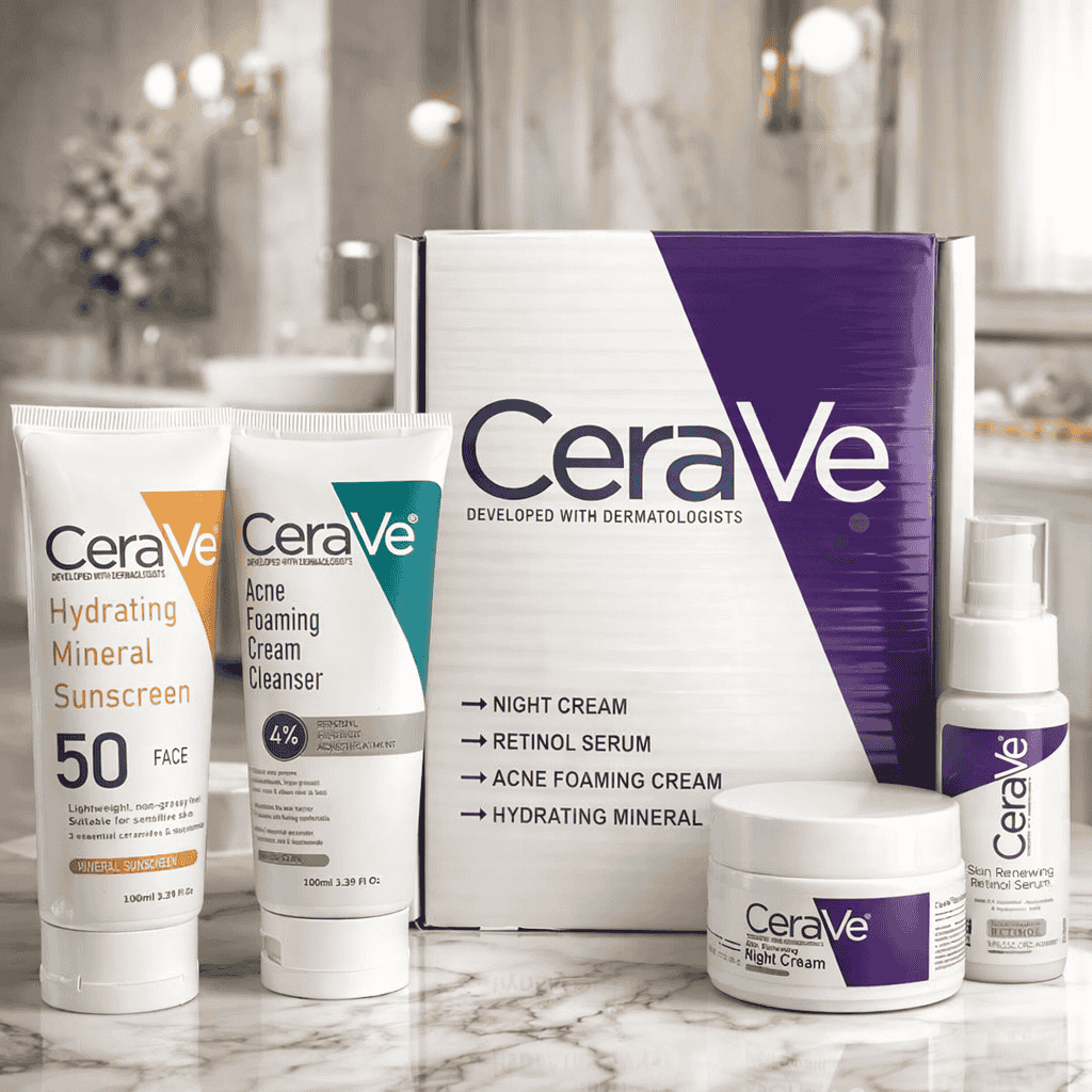 CeraVe Complete Skincare Bundle for Acne & Anti-Aging | Includes Acne Foaming Cream Cleanser, Retino