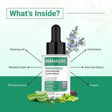 Dermalist Rosemary Hair Growth Non-Greasy Scalp Serum for Men &amp; Women – 30 ml&nbsp;